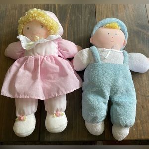 Vintage Eden Toys Inc. terry girl and boy baby dolls